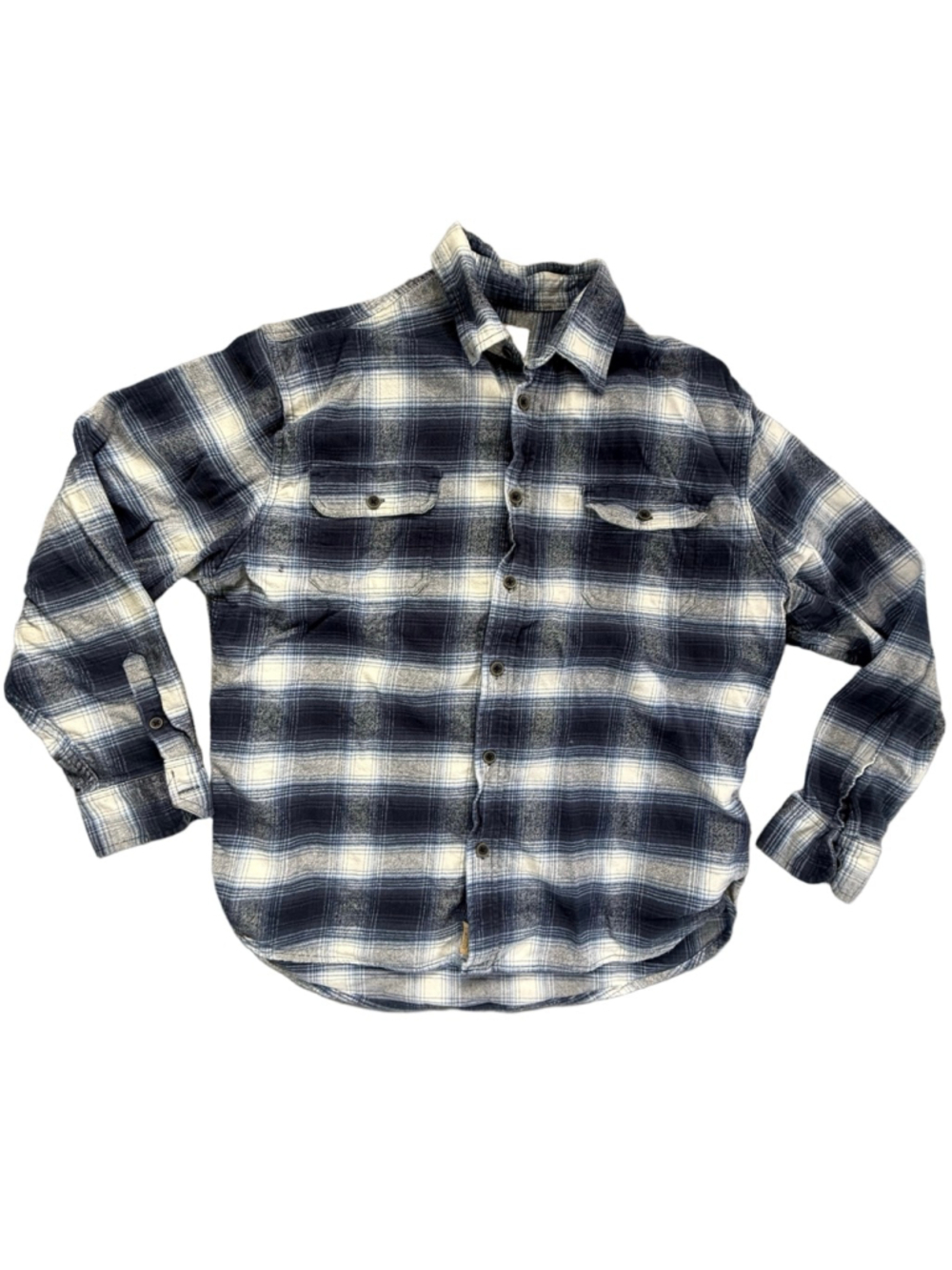 Jachs NY Blue White heavyweight Plaid Flannel Shirt XL